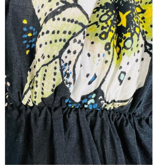 Free People Tuscan Dreams Black Floral Tunic Dress - Picture 14 of 14